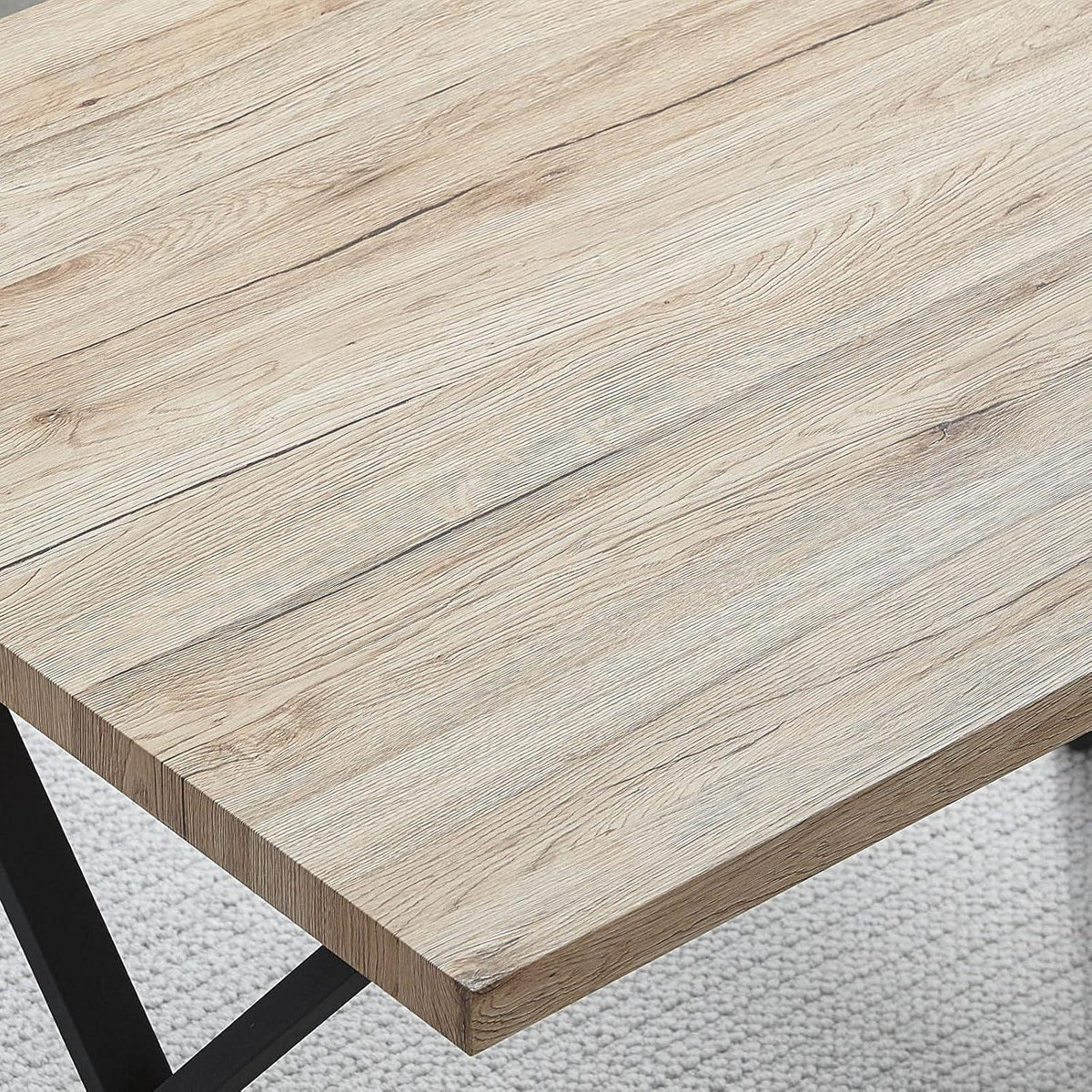 Esstisch Set 140x80cm mit 4 Samtstühlen – Modern & Robust