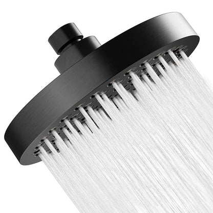 Regendusche 6 Zoll Schwarz, Verstellbar & Anti-Kalk