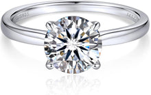 Verlobungsring Damen 1-2 Karat Moissanit Solitär 925 Silber D VVS1 mit