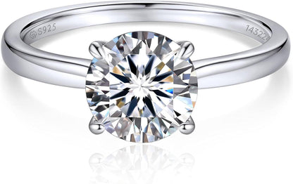 Verlobungsring Damen 1-2 Karat Moissanit Solitär 925 Silber D VVS1 mit