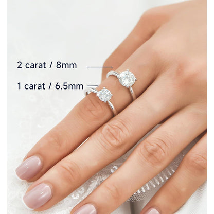 Verlobungsring Damen Moissanit 2 Karat 925 Sterling Silber D VVS1