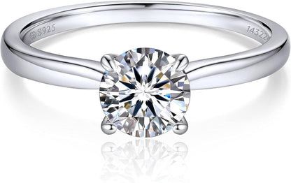 Verlobungsring Damen Moissainte Solitär 925 Silber D Farbe VVS1