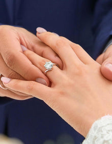 Verlobungsring Damen 1-2 Karat Moissanit Schneeflocke Silber