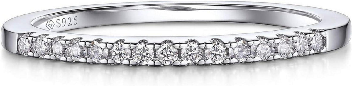 Moissanit Verlobungsring 925 Silber Damen Herren Eternity Ring