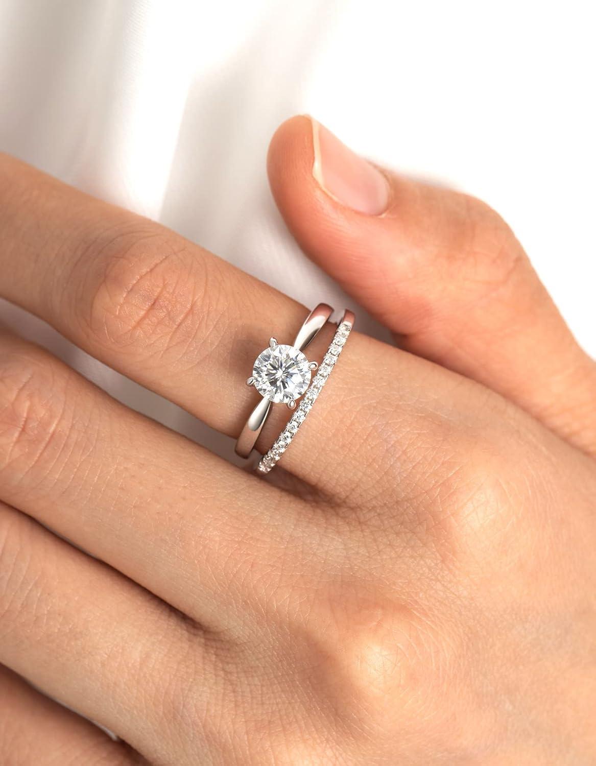 Moissanit Verlobungsring Damen Herren Ehering Silber 925