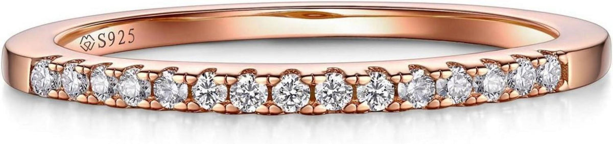 Moissanit Verlobungsring Ehering Silber 925 Bandring Rose