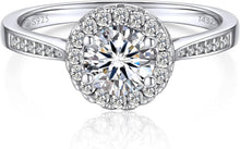 Verlobungsring Damen Silber 1 Karat Moissanite Halo Geschenk 925