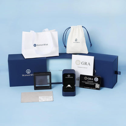 Verlobungsring Damen 1 Karat Moissanit Silber Halo Geschenk