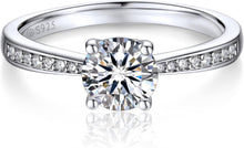 Verlobungsring Damen 1 Karat Moissanite Diamant 925 Silber VVS1 D