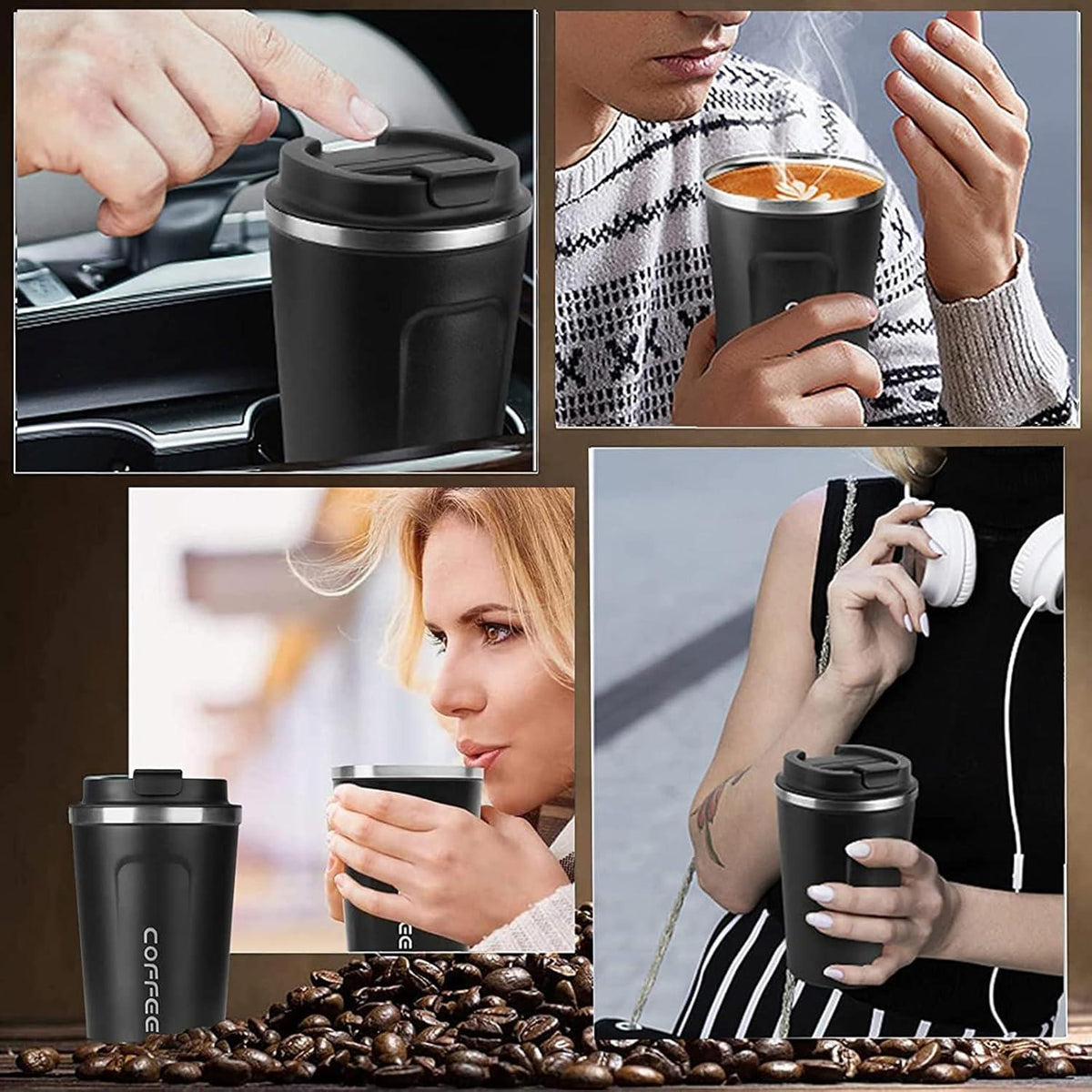 Isolierbecher to go Thermobecher Edelstahl Auslaufsicher Kaffeebecher 510ml