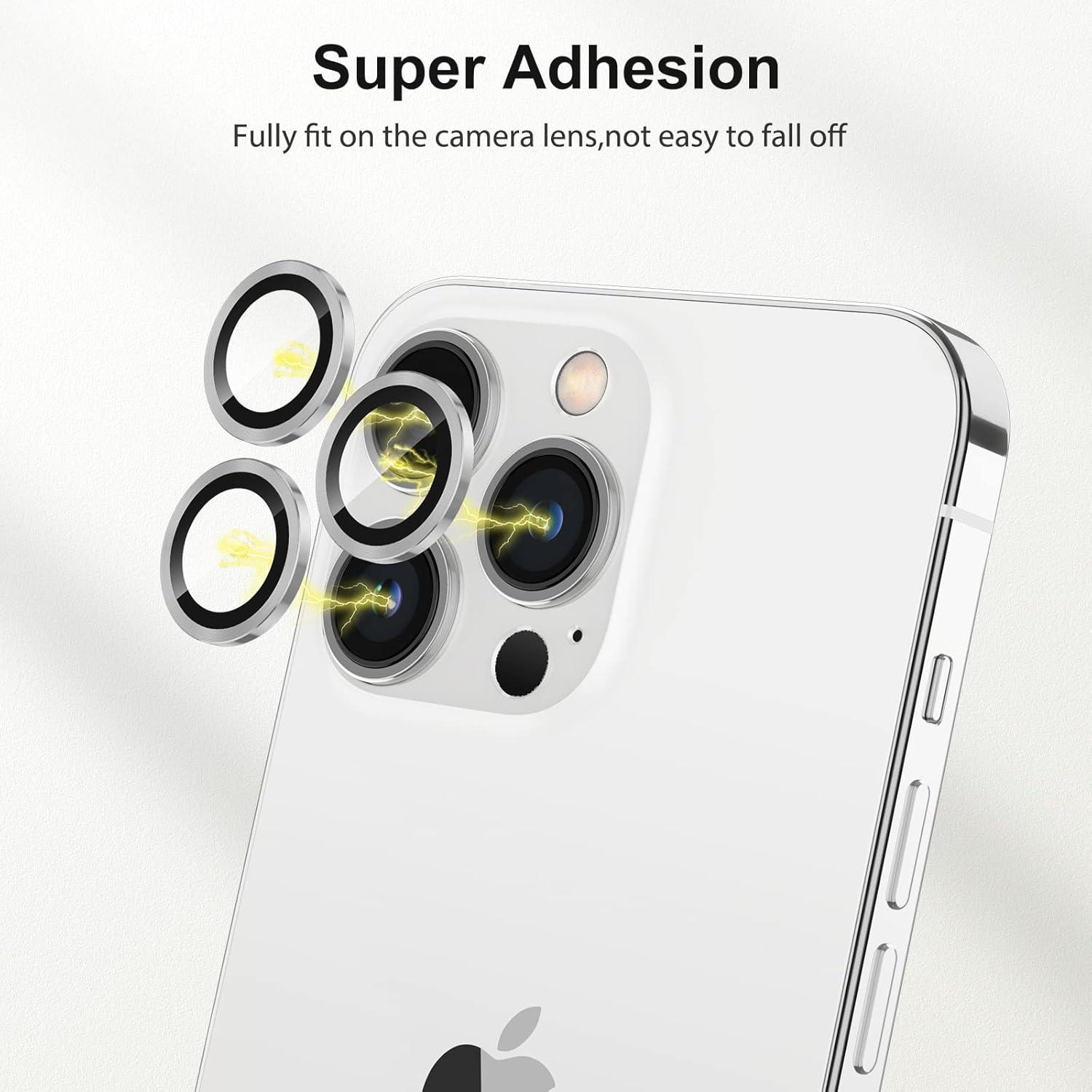 Kameraschutz für iPhone 14 Pro Max, 9H Glas Protector, Silber