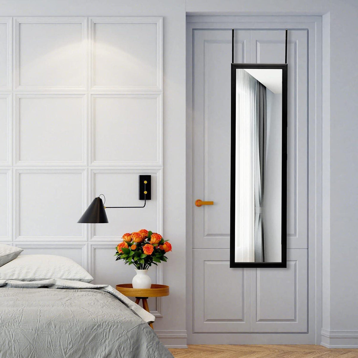 Ganzkörperspiegel Wand & Tür – 119x33cm, Schwarz