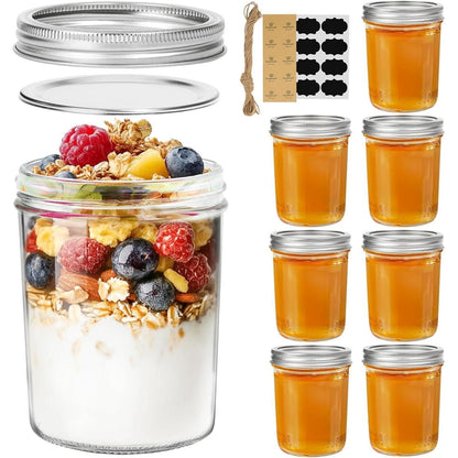 Einmachgläser 470ml mit Schraubdeckel, 8er Set, Klarglas