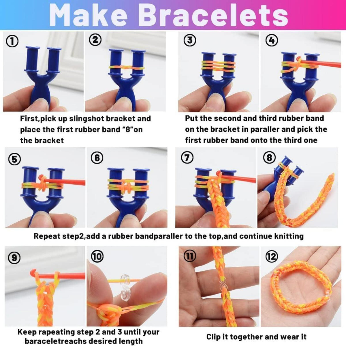 Nestling 2500+ Loom Bänder Set für Armbänder Kinder Basteln DIY