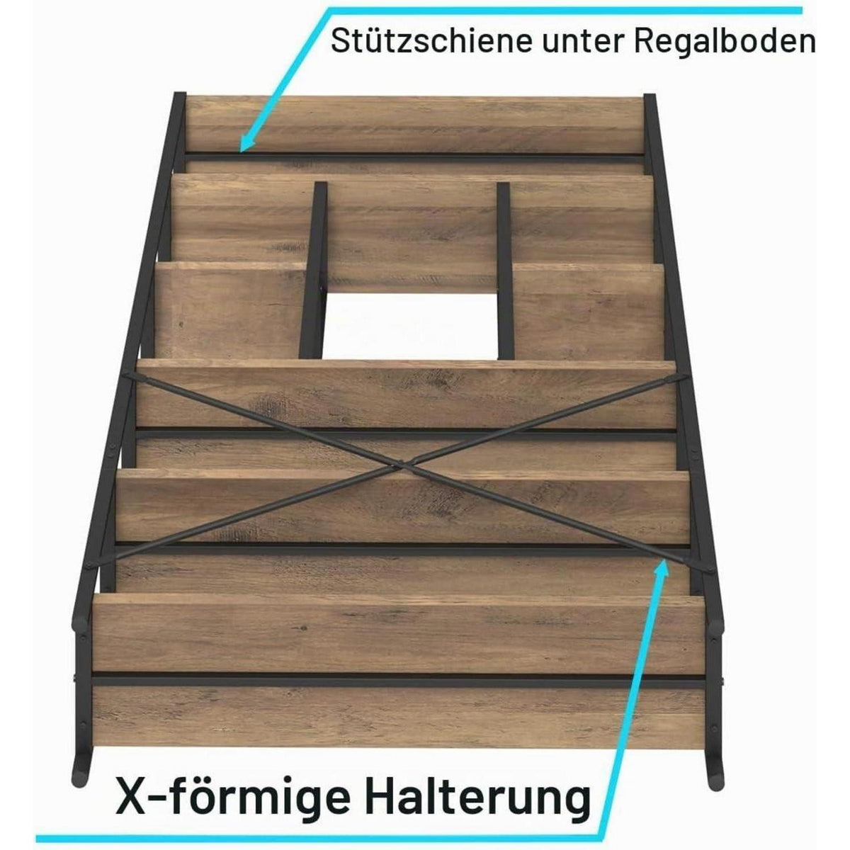 6-Ebenen Bücherregal | Standregal für Wohnzimmer, Büro & Schlafzimmer