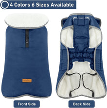 Hundemantel Winter Fleece Gefüttert Wasserdicht Navy XXL