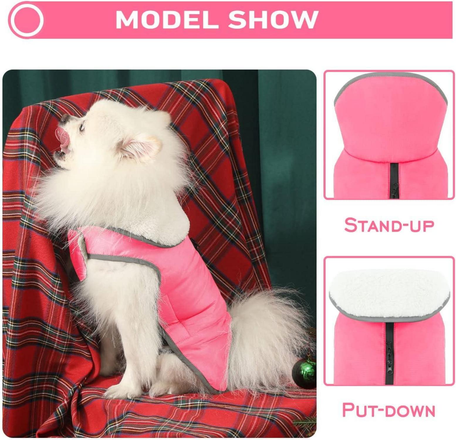 Reflektierende Hundeweste Pink Wasserdicht Warm Größe L