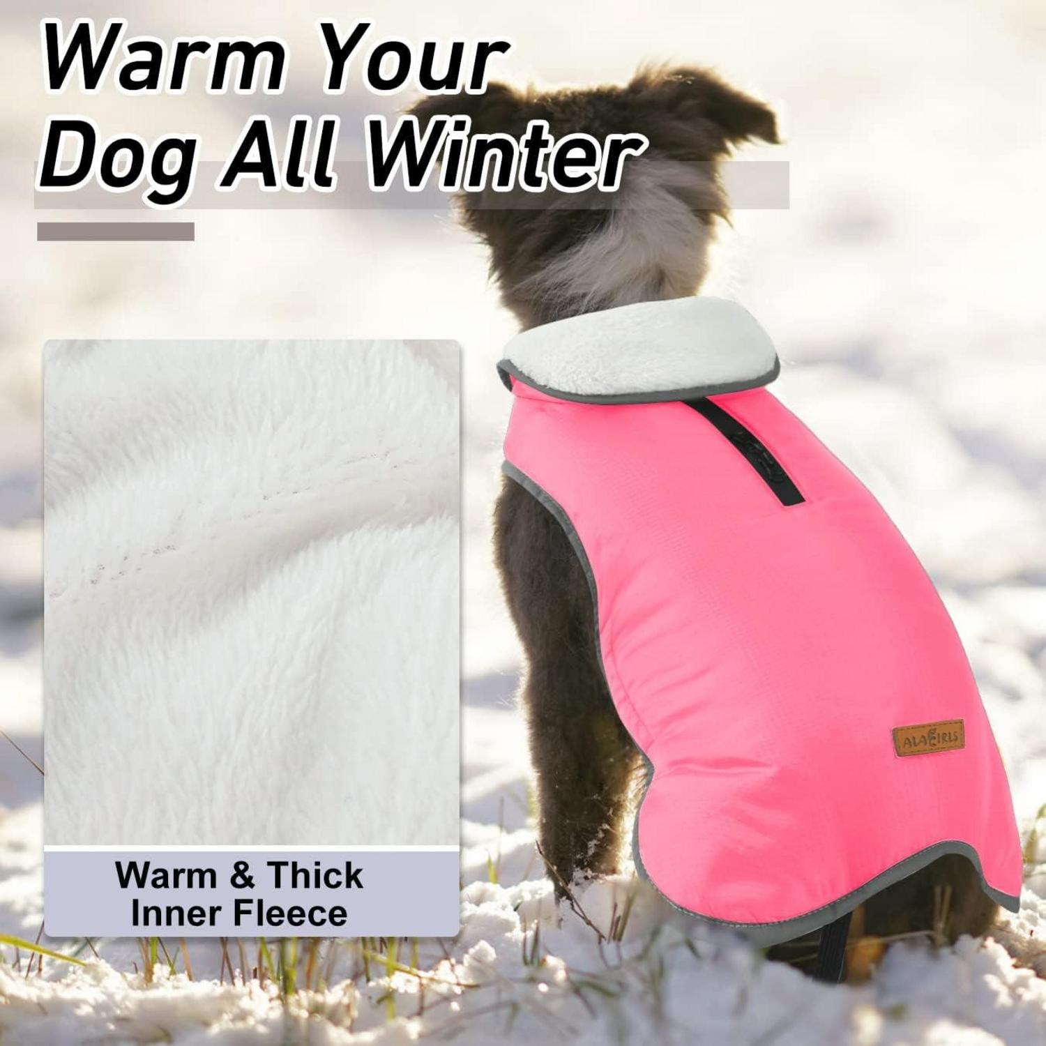 Reflektierende Hundeweste Wasserdicht Fleece Pink L