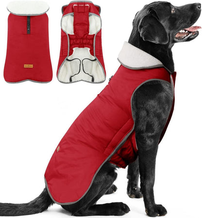 Hundemantel Winter Warme Jacke für große Hunde Rot XXL