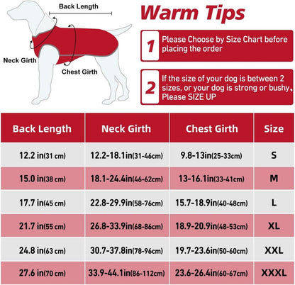 Hundemantel Winter Warme Jacke für große Hunde Rot XXL