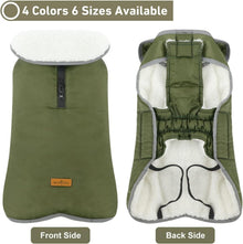 Wasserdichte Fleece Hundejacke Winter Hundemantel ArmyGreen
