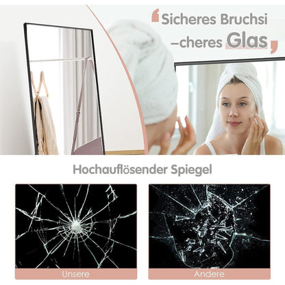 Ganzkörperspiegel 160x40cm – Stand- & Wandspiegel mit Aluminiumrahmen