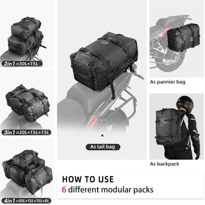 Motorrad Sitztasche Wasserdicht 8/15/30L Gepäckträgertasche
