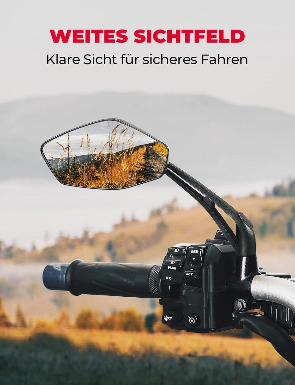 Motorrad Rückspiegel e geprüft einstellbares Drehgelenk