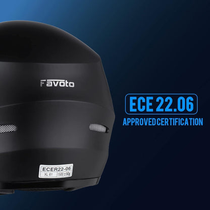 Integralhelm Motorradhelm ECE 22.06 Schwarz XL