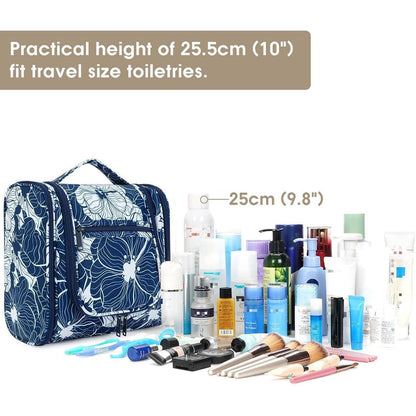 Kulturtasche zum Aufhängen, Blau Lotos, Mittel