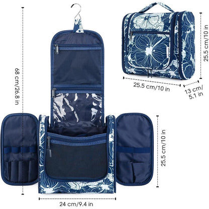 Kulturtasche zum Aufhängen, Blau Lotos, Mittel