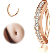 Bauchnabelpiercing 14G Silber 925 Roségold Clicker Reverse Curved