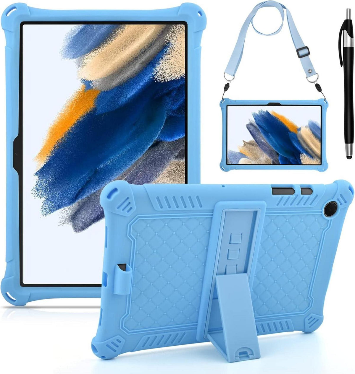 KATUMO Kinder Silikon Hülle Schultergurt Stylus Pen Samsung Tab A8
