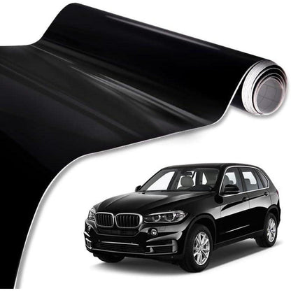 Schwarz Hochglanz Vinylfolie 30,5 x 152 cm – Blasenfrei & DIY