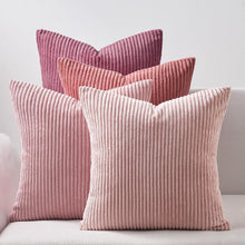 Kissenbezüge 4er Set Kordsamt Farbverlauf 50x50cm Rosa