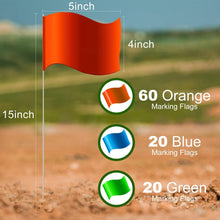 Markierungsfahnen Rasen 100 Stück 38x10x13 cm Orange Grün