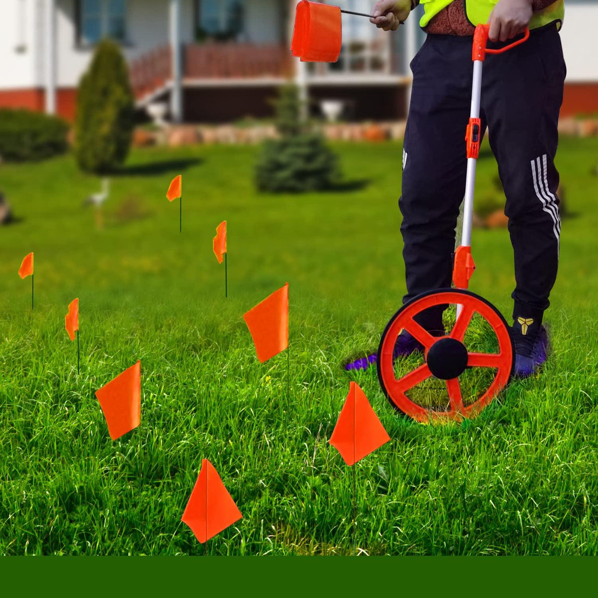 Markierungsfahnen Rasen 100 Stück Orange Grün Blau