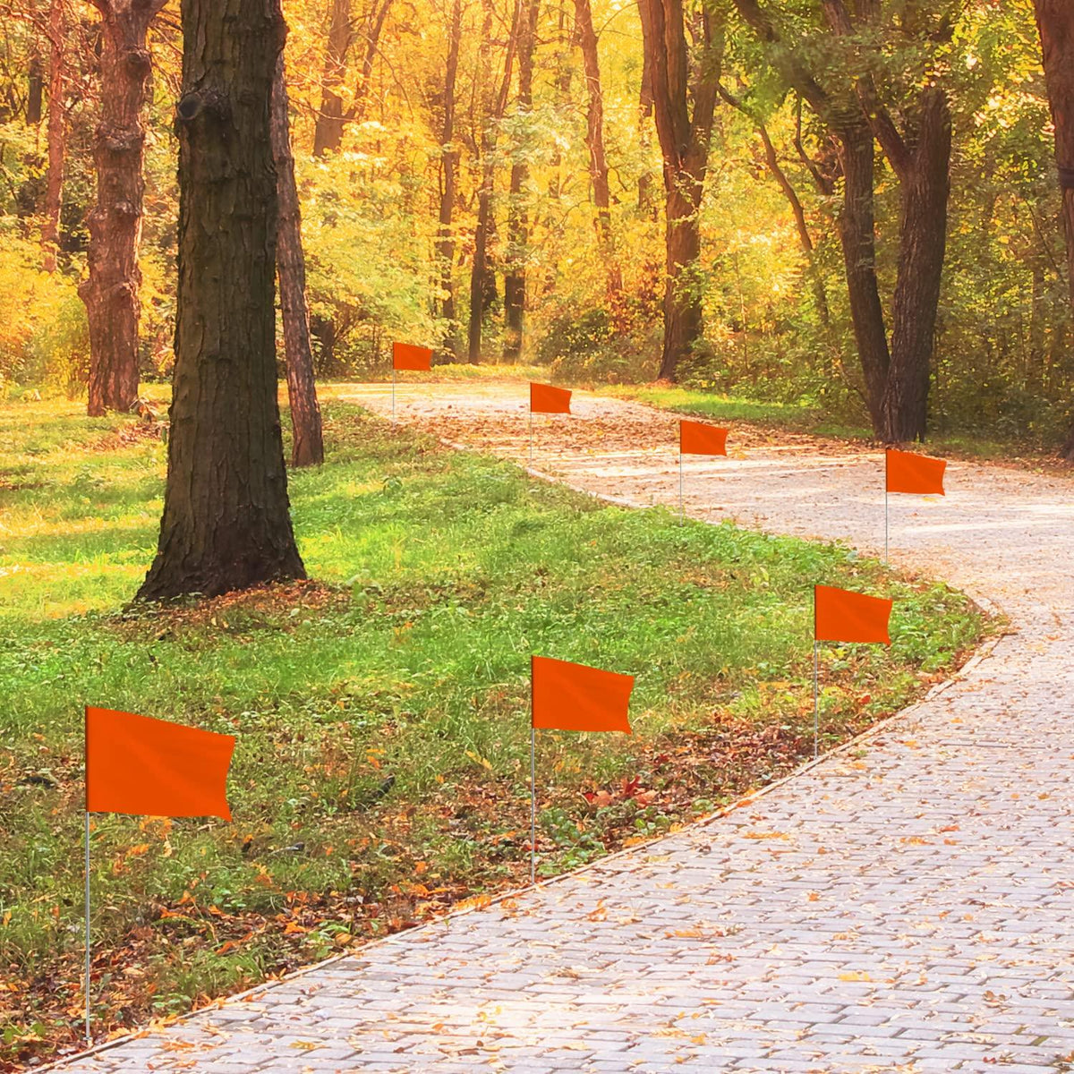 100 Markierungsfahnen 38x10x13 cm Orange Grün Blau Yard Marker Distanzmessrad