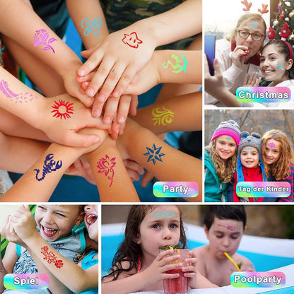 Glitzer Tattoo Set Mädchen Temporäres 492 Stücke
