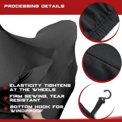 Motorrad Abdeckplane Indoor Atmungsaktiv XXXL Schwarz