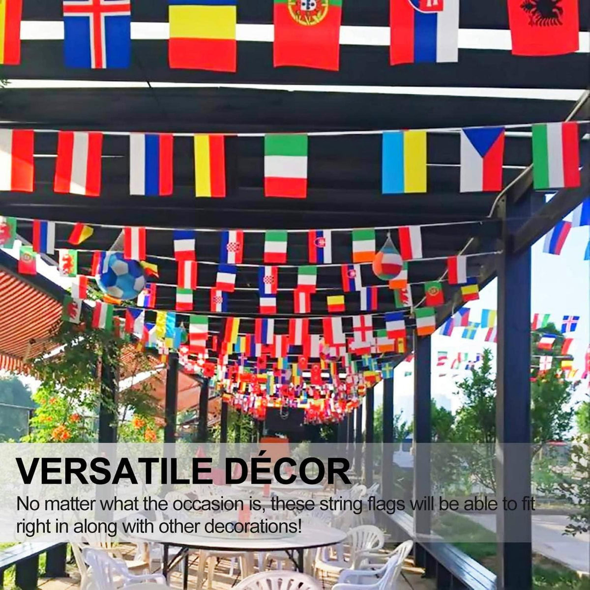 EM 2025 Wimpelkette 50 Länder – 13m Partydeko Banner