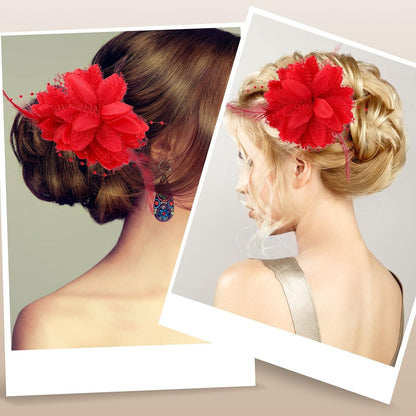 Sibba Blumenclips Hut Haarnadel Haarspange Federn Clip Weihnachten Hochzeit Stirnband