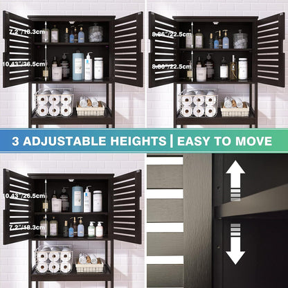 Bad Lagerung Regal Bambus Platzsparer Organizer 3-Tier verstellbar