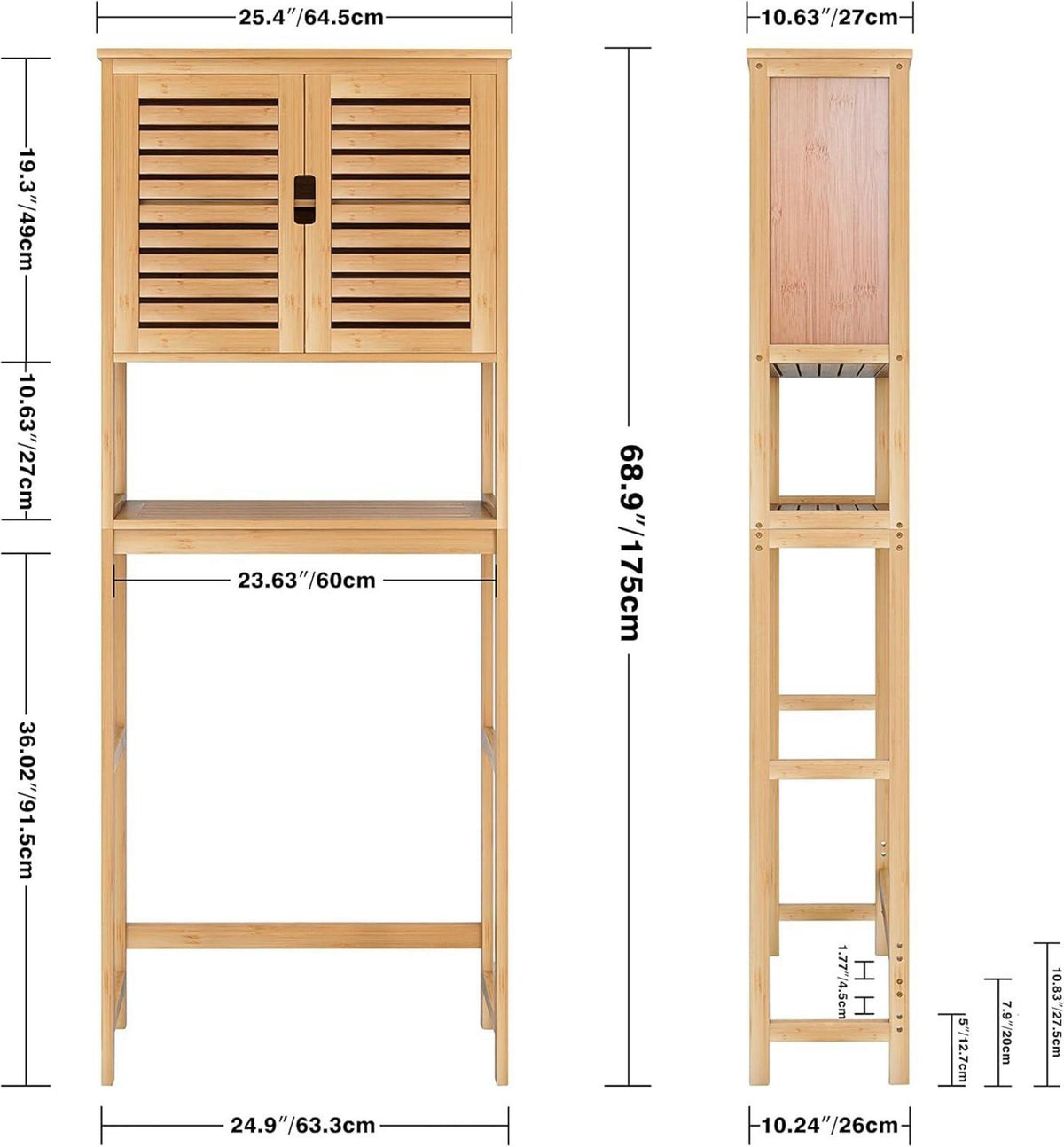 Bad Lagerung Regal Bambus Toilette Veranstalter 3-Tier Rack Natur
