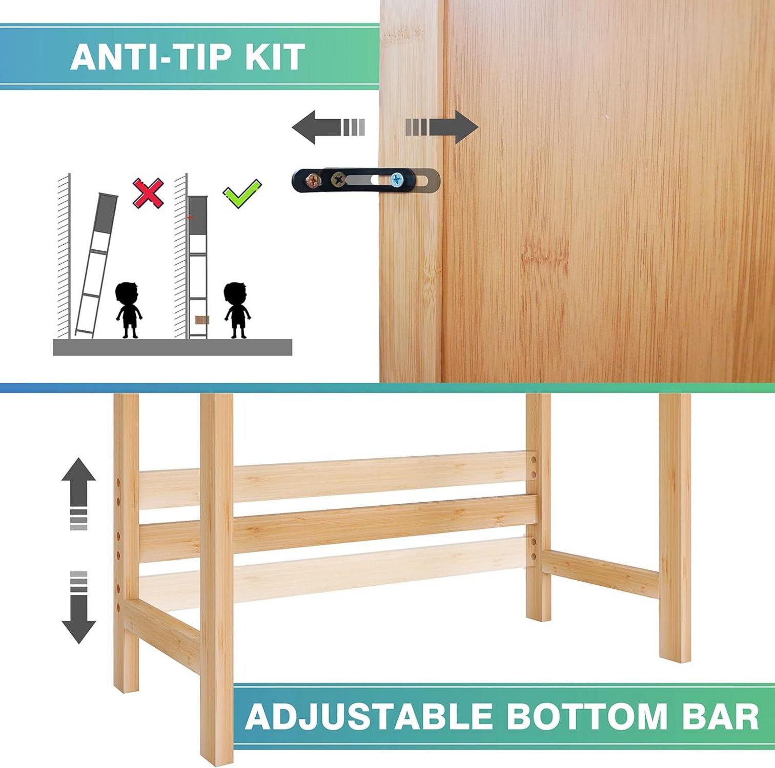 Bad Lagerung Regal Bambus Toilettenständer 3-Tier verstellbar