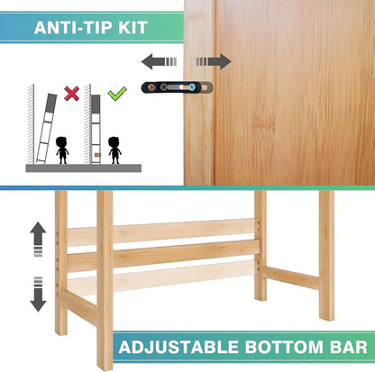 Bad Lagerung Regal Bambus Toilettenständer 3-Tier verstellbar