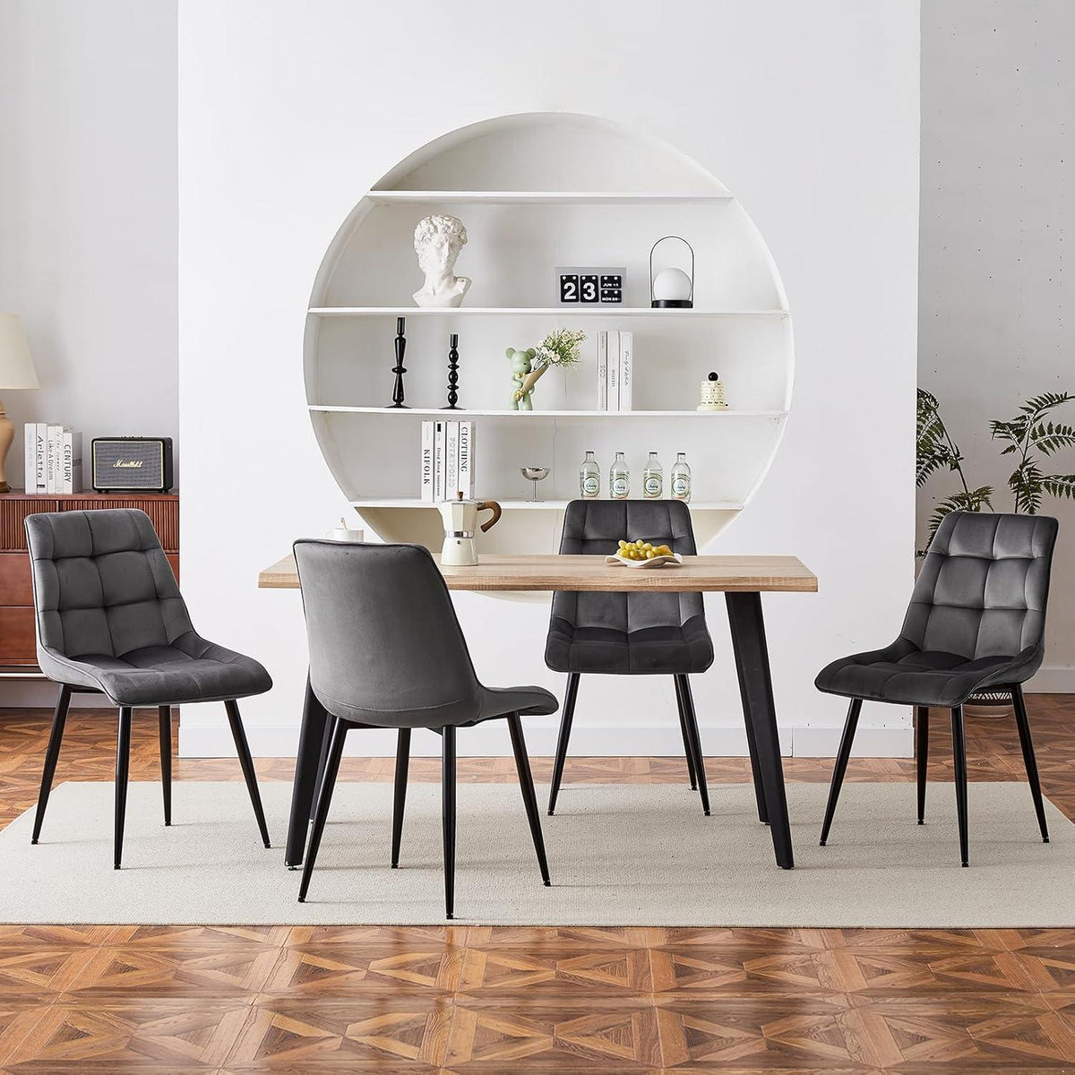 Samt Esszimmerstühle 6er Set – Modern & Bequem