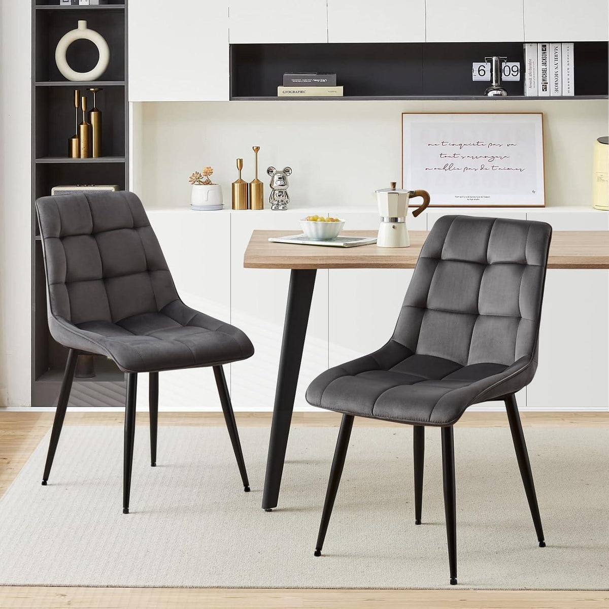Samt Esszimmerstühle 6er Set – Modern & Bequem