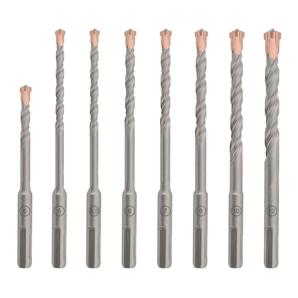 SDS Plus Hammerbohrer Set 8tlg. 5-12mm für Beton & Stein