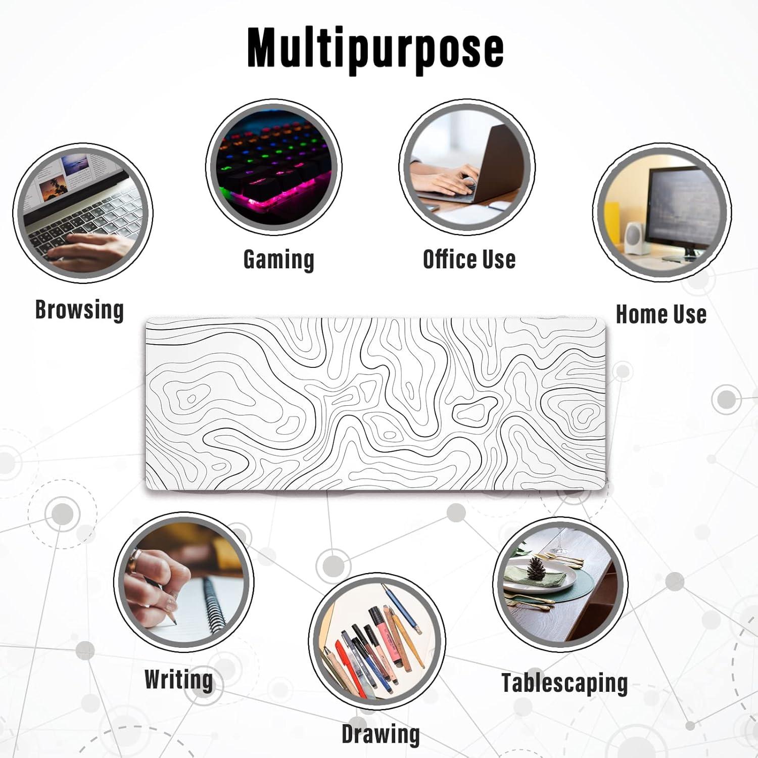 Gaming-Mauspad XL, topografische Karten, rutschfeste